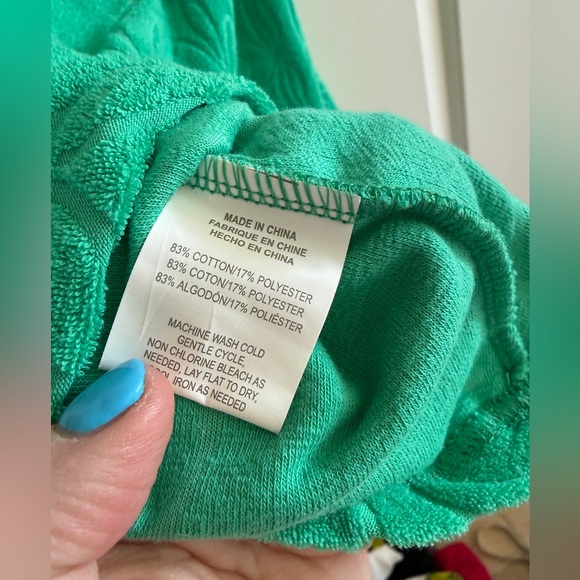 NWT O’Neill Cabana Tile Terry Dress | Kelly Green | Open Back - Picture 12 of 13